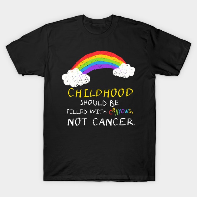 Crayons Not Childhood Cancer Awareness Print T-Shirt by Linco